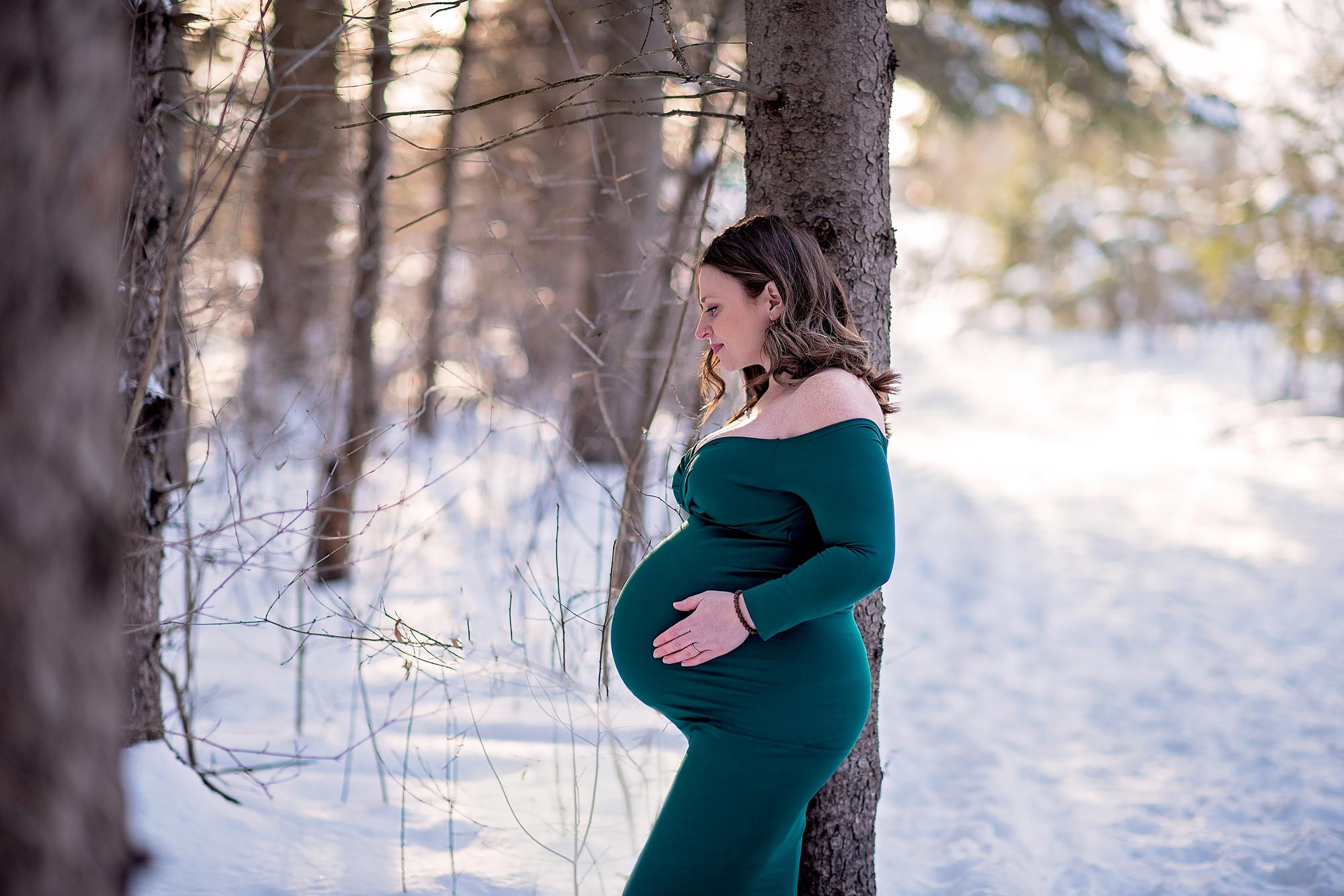 pregnant woman in the forest